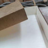 Houten goudkleurige bewaardoos